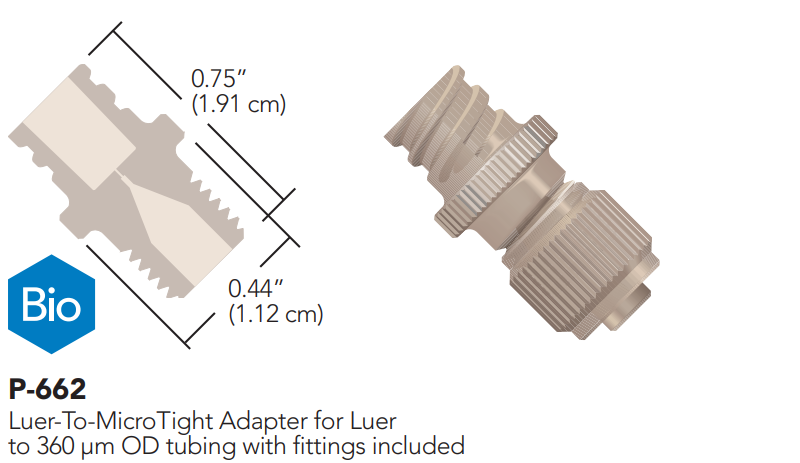 IDEX Luer-to-Microtight PEEK adapter P-662