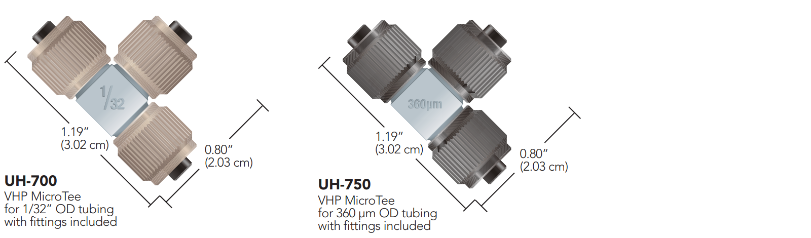 IDEX MicroTight® VHP tees UH-700, UH-750