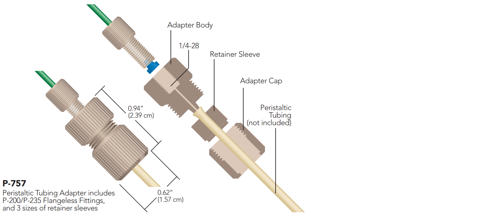 IDEX peristaltic tubing adapter P-757