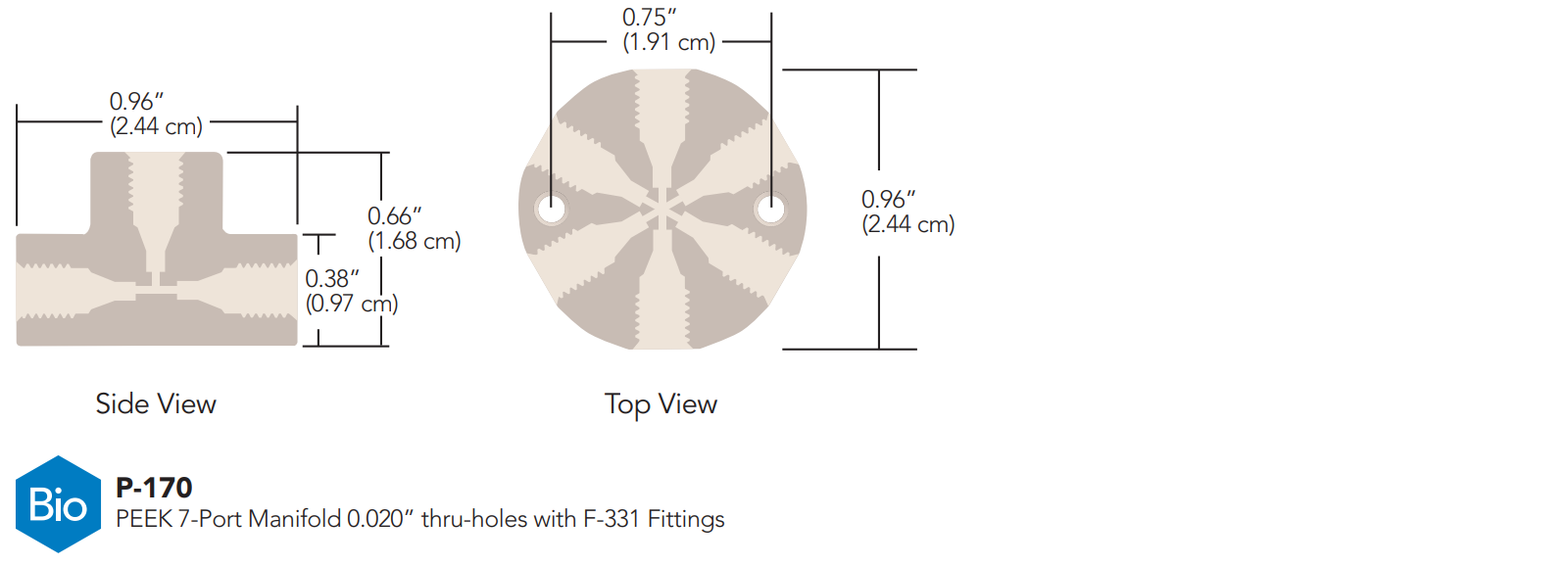 IDEX PEEK 7-Port Manifold P-170